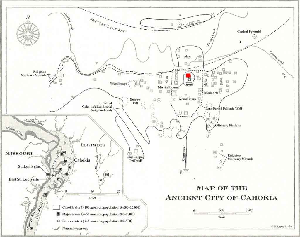 Mappa della città di Cahokia